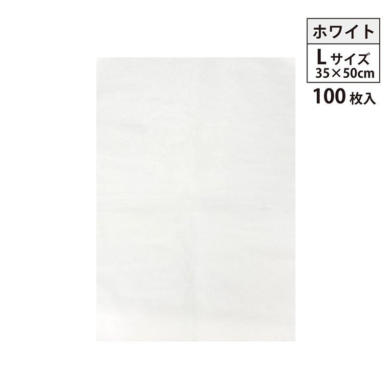 エスパック 不織布インナーバッグ 薄タイプ L ホワイト 100枚/袋（ご注文単位1袋)【直送品】