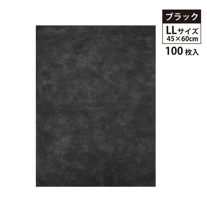 エスパック 不織布インナーバッグ 薄タイプ LL ブラック 100枚/袋（ご注文単位1袋)【直送品】