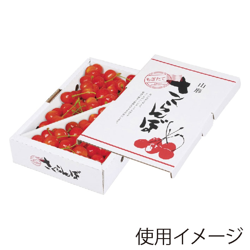 ギフト箱　さくらんぼバラ詰 1kg　山形 L-8101 25枚/束（ご注文単位4束）【直送品】