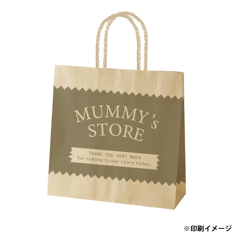 【オリジナル印刷】スムースB3才 未晒120g(茶) ベタ印刷あり1色印刷 3000枚 オプション PP紐カラー ニス 3000枚