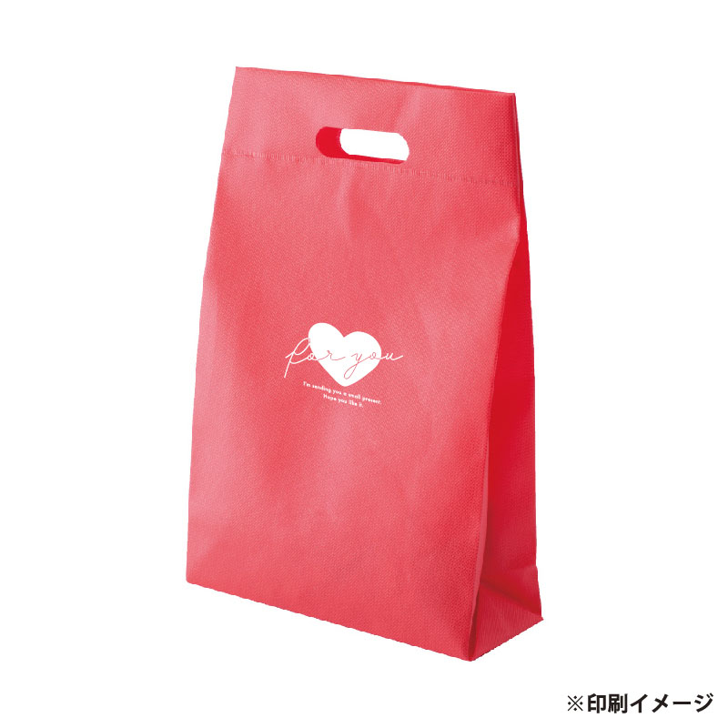 【オリジナル印刷】不織布片面1色印刷 小判抜きマチ付バッグ　全5色 SW4328　ロット500枚