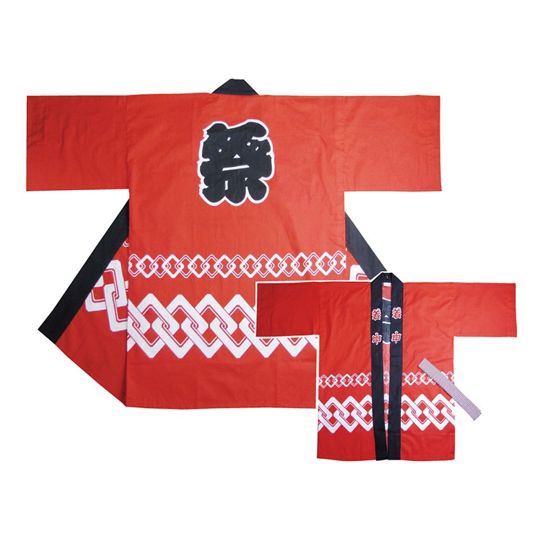 P・O・Pプロダクツ 祭ハッピ 天竺 M 赤 No.3755 1枚(ご注文単位1枚)【直送品】