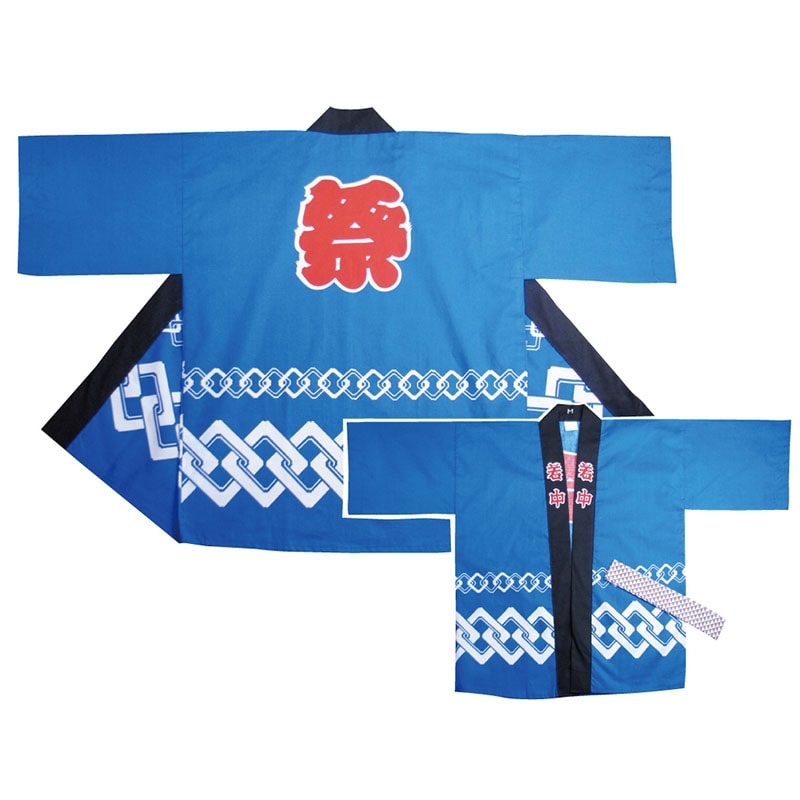 P・O・Pプロダクツ 祭りハッピ L 特々大人 3759 青 1枚(ご注文単位1枚)【直送品】