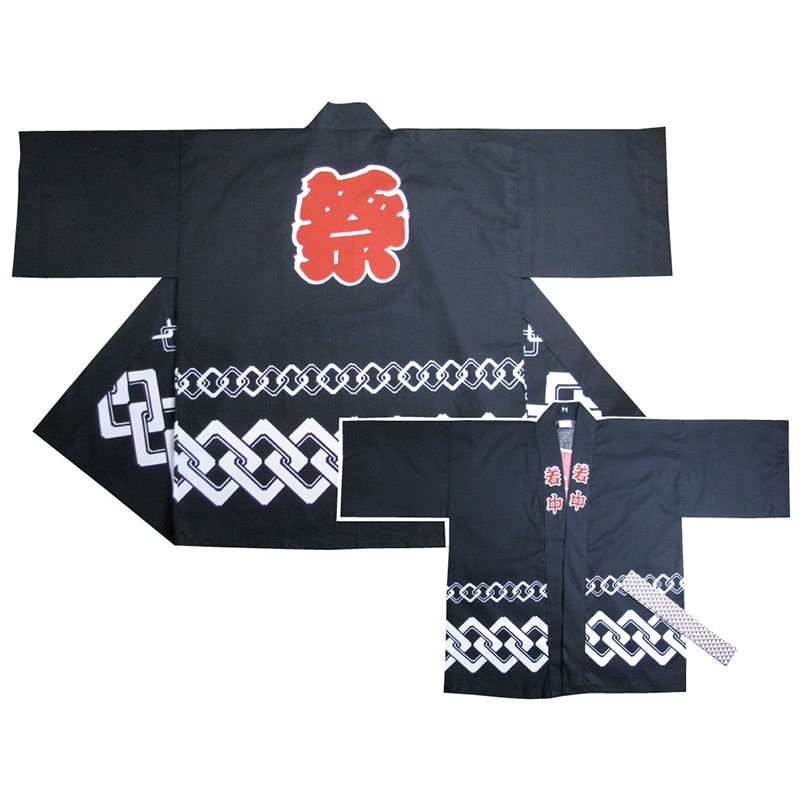 P・O・Pプロダクツ 祭りハッピ M 特大人 3761 黒 1枚(ご注文単位1枚)【直送品】