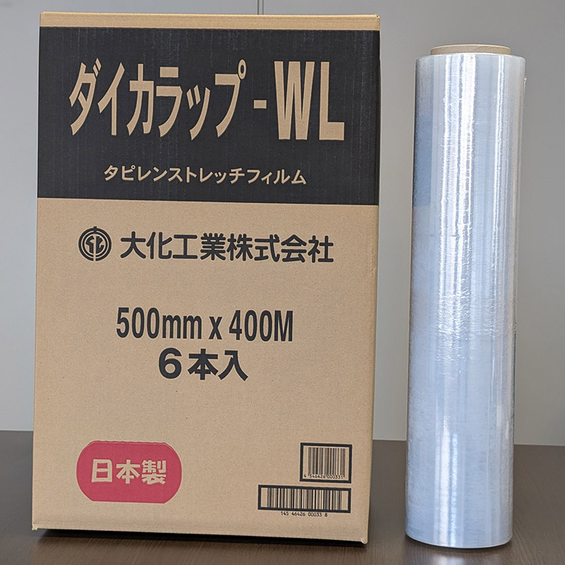 大化工業 ストレッチフィルム ダイカラップ WL 500mm×400m 10μ 1本（ご注文単位6本）【直送品】