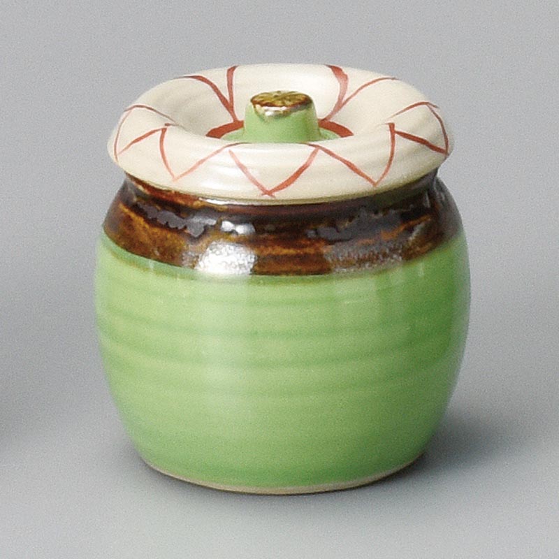 山万 35319-460 花紋ミニツボ(緑) 1個(ご注文単位1個)【直送品】