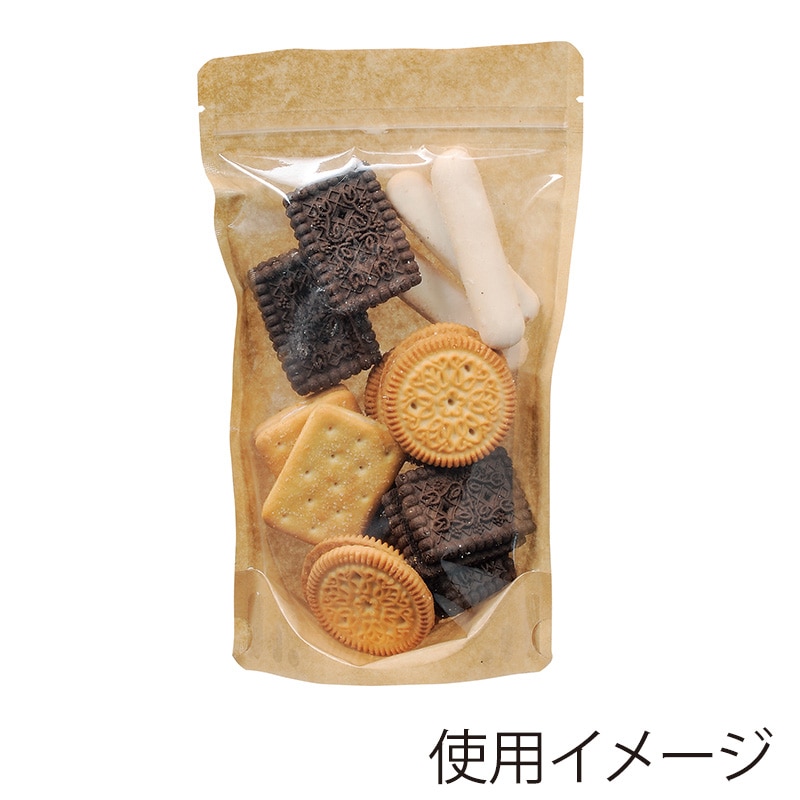 ヤマニパッケージ クラフトスタンドチャック袋 大 COT-877C　100枚入 100枚/束（ご注文単位10束）【直送品】