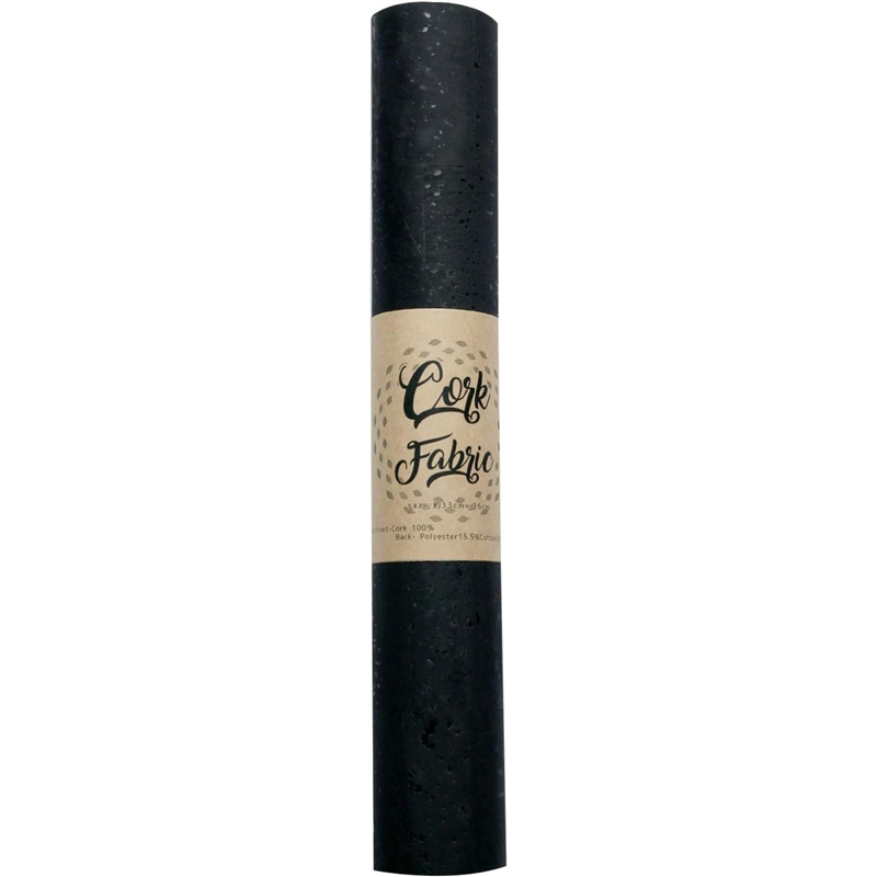 日本紐釦貿易 コルクカットクロス マット ブラック 約33×25cm CORK-9 (ご注文単位1枚)【直送品】