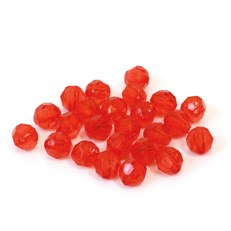 日本紐釦貿易 (Nippon Chuko) クラフトビーズ プラスチックビーズ 50個入 8mm レッド A1-86 (ご注文単位1束)【直送品】