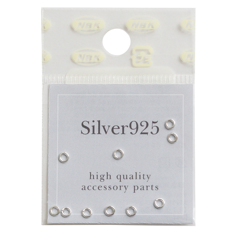 日本紐釦貿易 シルバー925 丸カン 10個 径線0.7×外径φ2.8mm シルバー A24-43 （ご注文単位1束）【直送品】