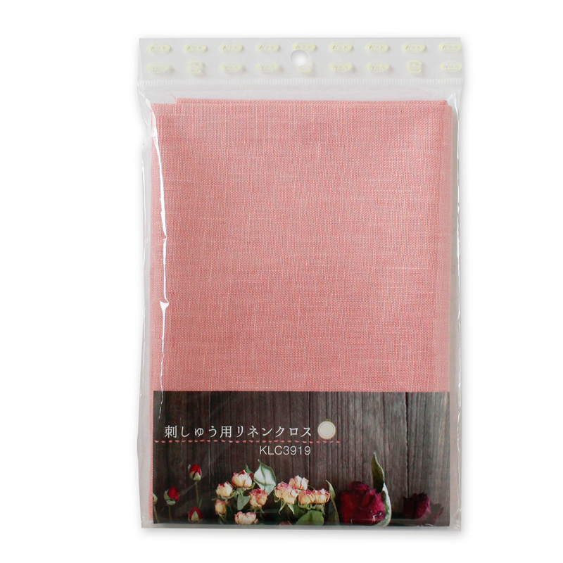 日本紐釦貿易 刺しゅう用リネンクロス 約50×68cm ライトピンク KLC3919-LP （ご注文単位1枚）【直送品】