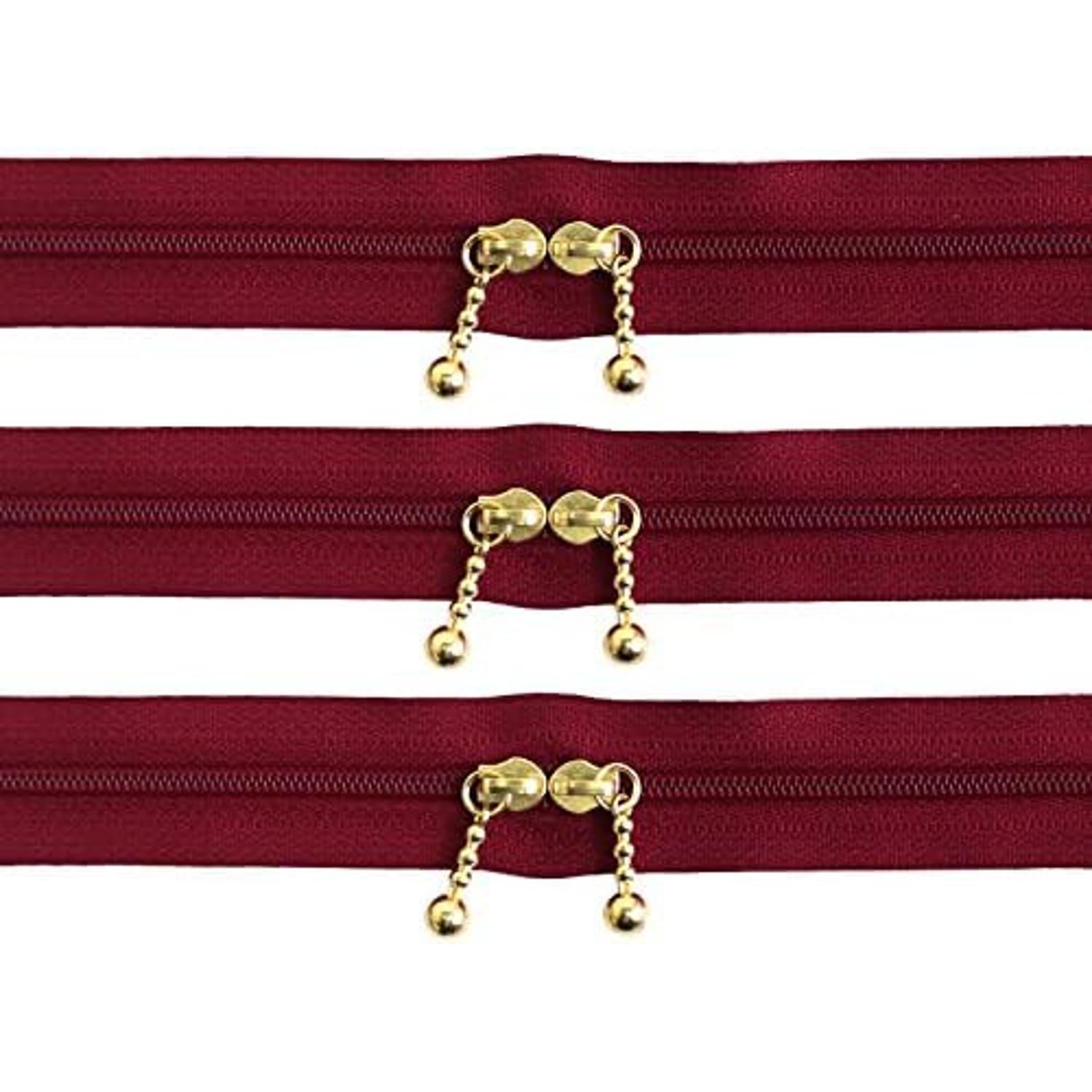 日本紐釦貿易 Y.K.K 両開きファスナー 40cm 5本入 エンジ 3CFBK40-520 (ご注文単位1束)【直送品】