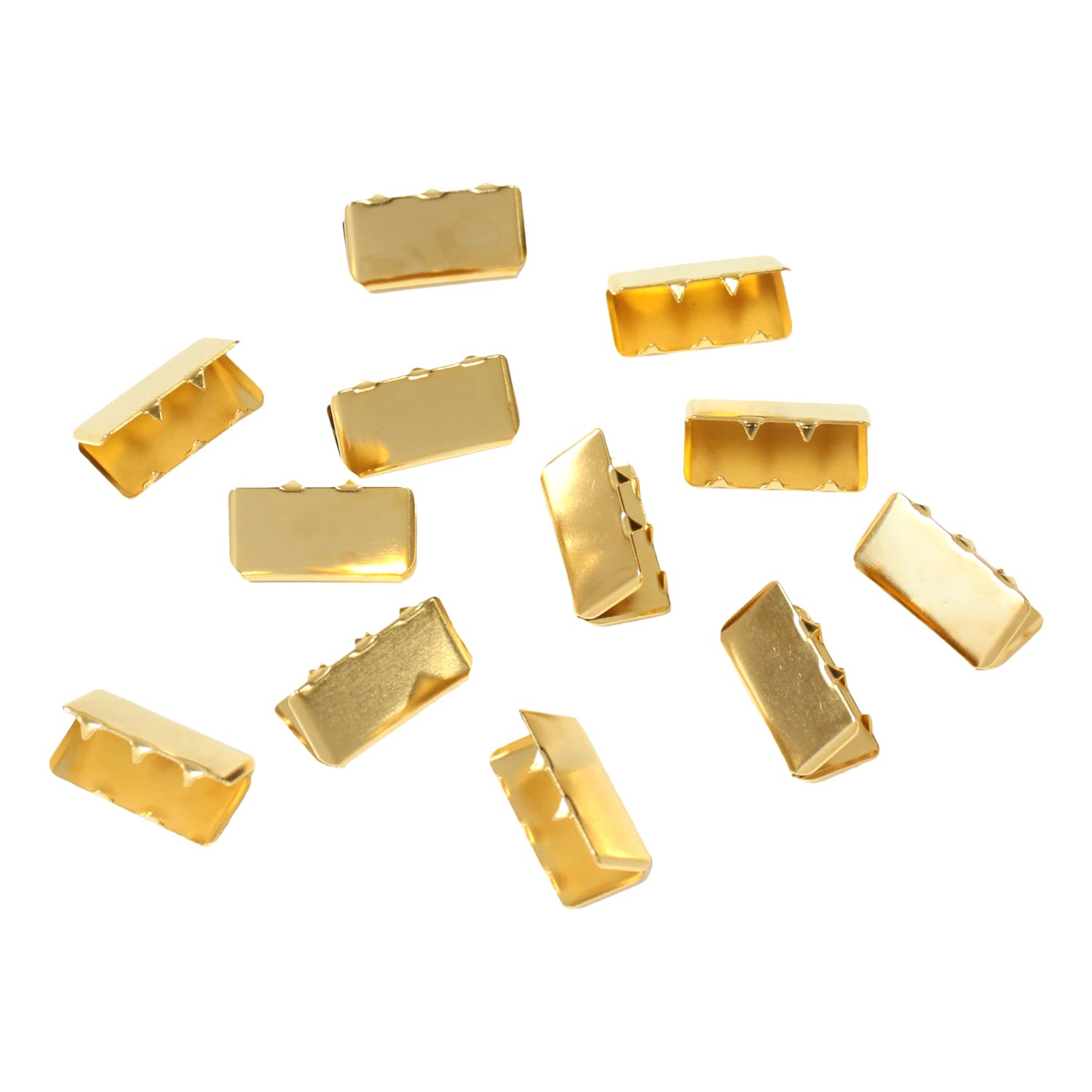 日本紐釦貿易 先止金具 15mm巾 12個 ゴールド SGM-W15-G （ご注文単位1束）【直送品】