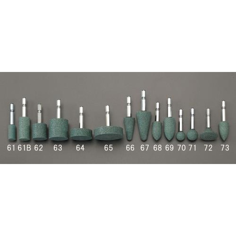 エスコ EA819HY-63 32x32mm/6角軸軸付砥石(ストレート/GC) 1個(ご注文単位1個)【直送品】