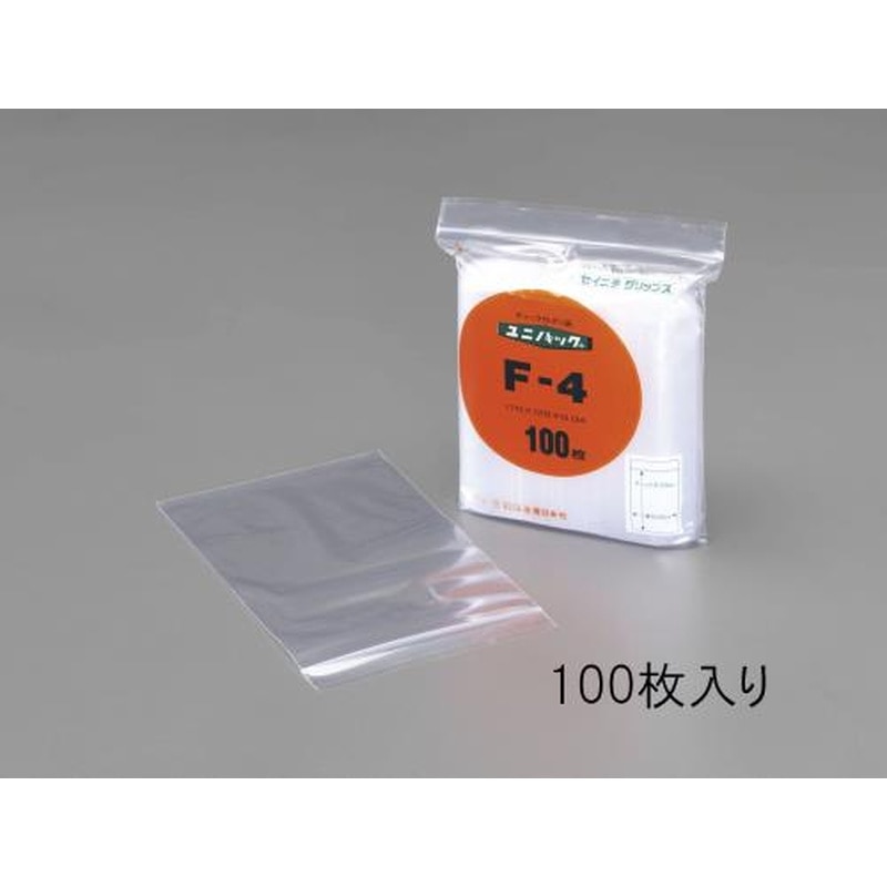 エスコ EA944C-170 170x120mmポリ袋(チャック付/100枚) 1個（ご注文単位1個）【直送品】