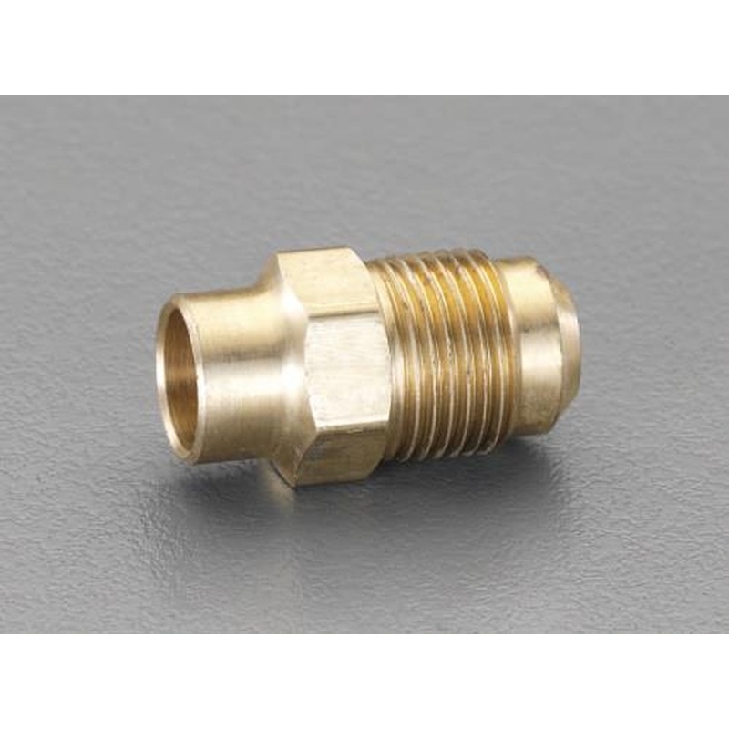 エスコ EA442AC-33 F3/8”x3/8”フレアハーフユニオン(ロウ付型) 1個（ご注文単位1個）【直送品】