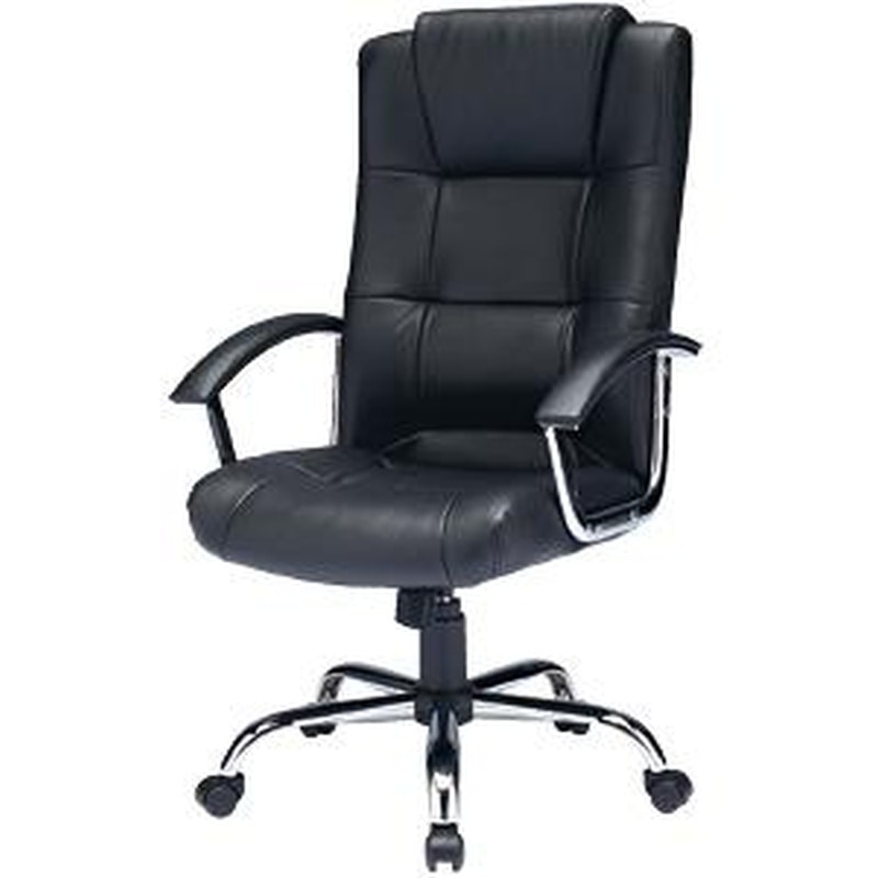 エスコ EA956XC-46 ビジネスチェアー(ブラック/本革) 1個(ご注文単位1個)【直送品】