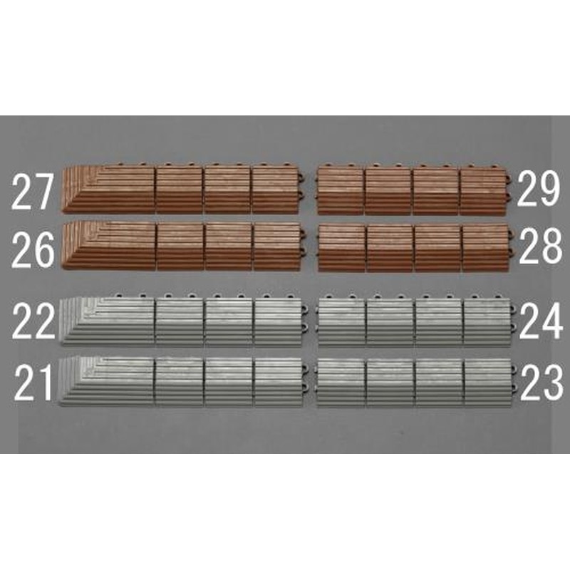 エスコ EA997RX-22 75x375mm角ふち(雌/灰) 1個(ご注文単位1個)【直送品】