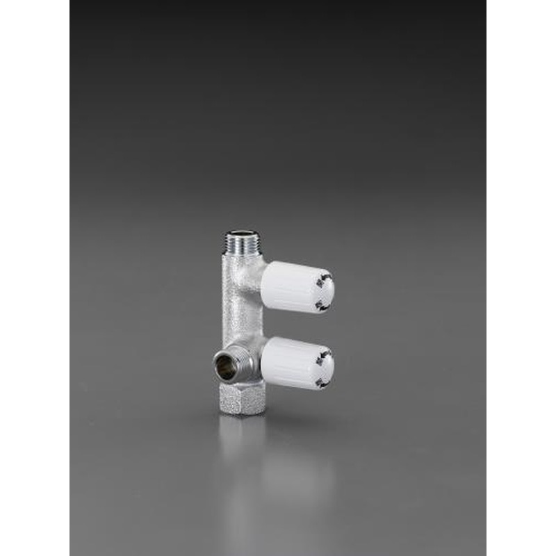 エスコ EA468BN-102 Rc1/2”分岐止水栓(2ハンドル) 1個（ご注文単位1個）【直送品】