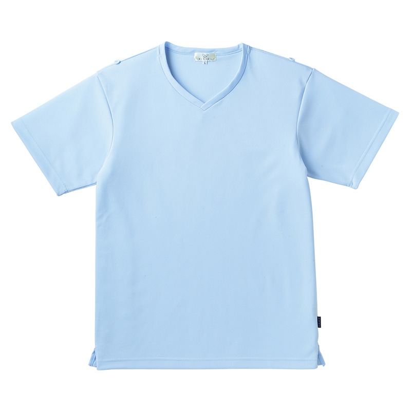 キラク 入浴介助用シャツ 男女兼用 CR160 LL サックス 1枚(ご注文単位1枚)【直送品】