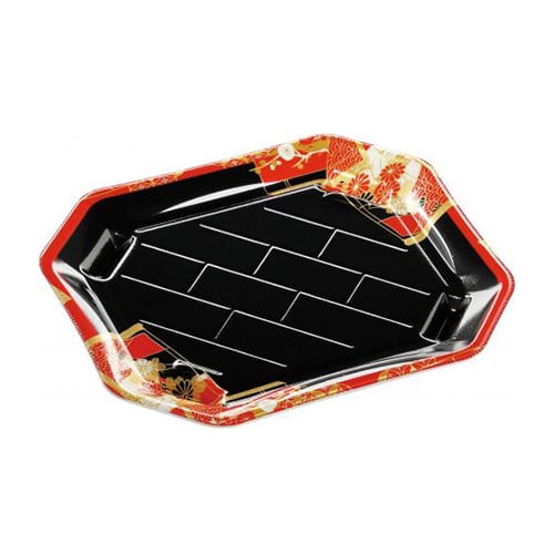 エフピコ 寿司容器 美彩 本体 3-4 花小町赤 50枚/袋（ご注文単位12袋）【直送品】