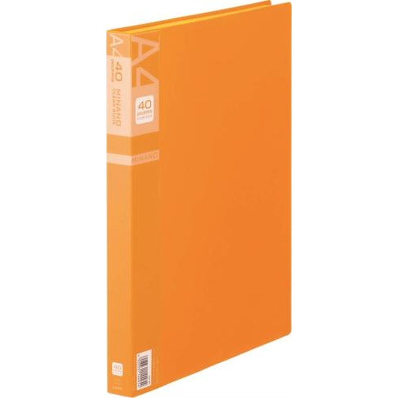 エスコ EA762CC-74 A4/S型クリアーブック(40枚/橙) 1個（ご注文単位1個）【直送品】