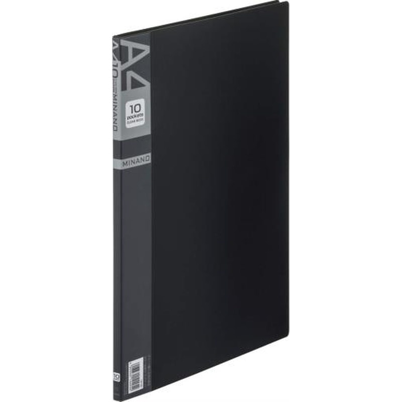 エスコ EA762CC-65 A4/S型クリアーブック(10枚/黒) 1個（ご注文単位1個）【直送品】