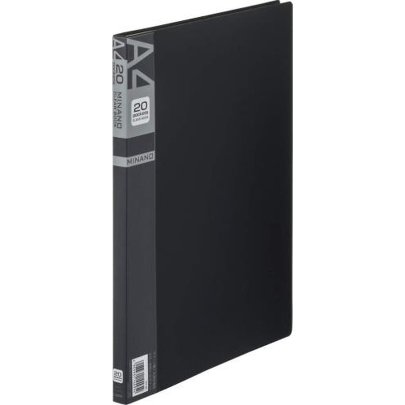 エスコ EA762CC-70 A4/S型クリアーブック(20枚/黒) 1個（ご注文単位1個）【直送品】