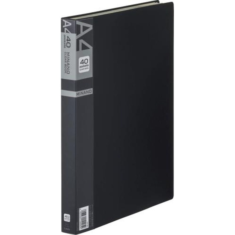 エスコ EA762CC-75 A4/S型クリアーブック(40枚/黒) 1個（ご注文単位1個）【直送品】