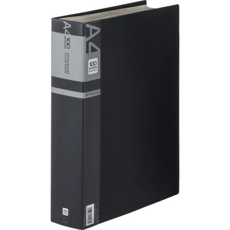 エスコ EA762CC-79 A4/S型クリアーブック(100枚/黒) 1個（ご注文単位1個）【直送品】