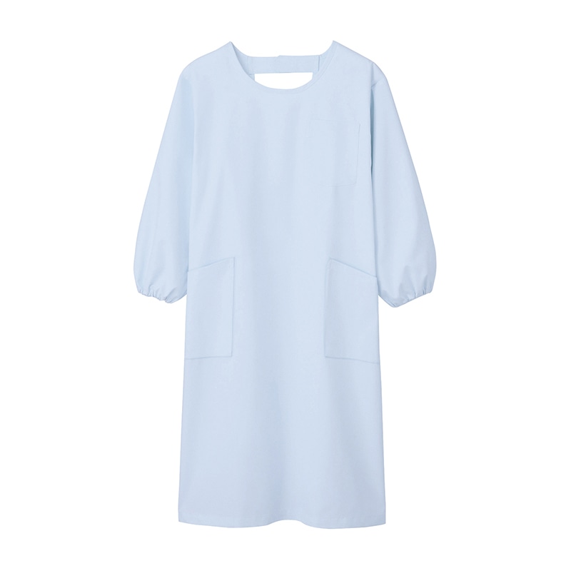 予防衣　男女兼用　長袖　74-405 サックス　S  1個（ご注文単位1個）【直送品】