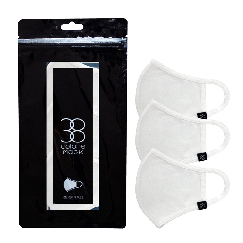 ㈱三和 マスク　SERAO 38colors　mask SRO-WH1　ホワイトカラー 1セット（ご注文単位100セット）【直送品】