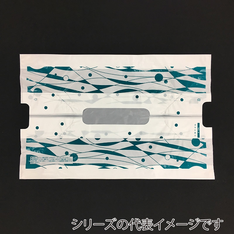 まつもと合成 手提げポリ袋 バンバンバッグ No.4 波柄 100枚/袋(ご注文単位10袋)【直送品】