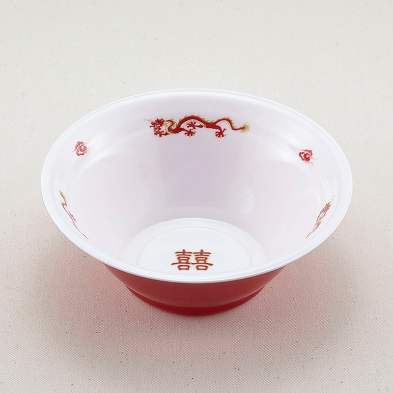 青葉紙業 麺容器 ラーメン 本体 中 龍外赤 221543 50個/袋（ご注文単位18袋）【直送品】