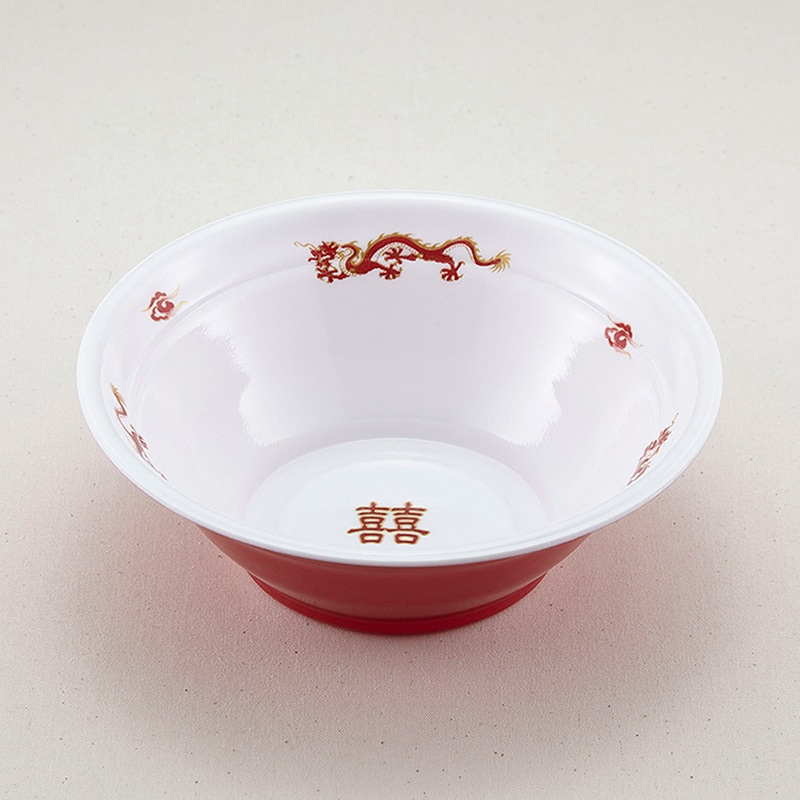 青葉紙業 麺容器 ラーメン 本体 大 龍外赤 221751 50個/袋（ご注文単位12袋）【直送品】
