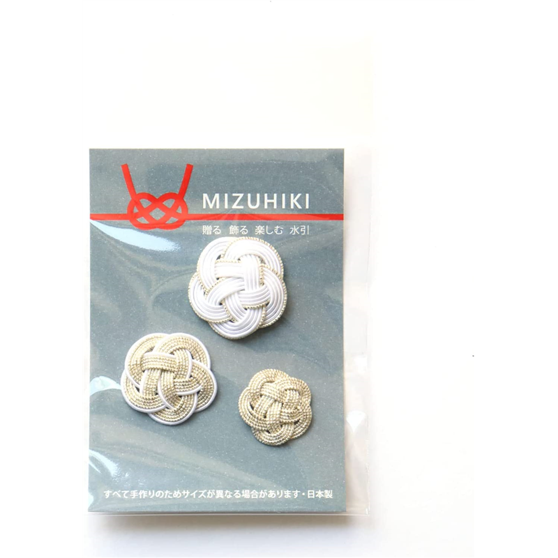 Piece MIZUHIKI 水引 梅結び アソートセット 白金 PHC-099-8 1袋（ご注文単位1袋）【直送品】