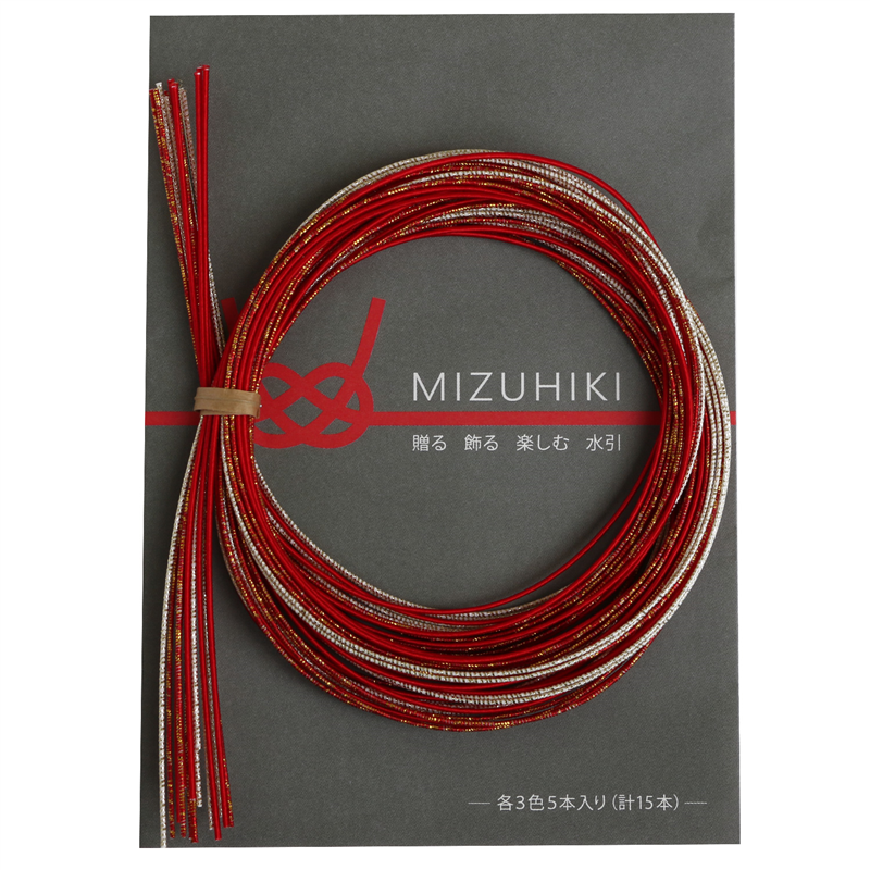 piece MIZUHIKI 水引アソートセット リーフレット付 3色各5本入 祝 PHC-100-2 1袋(ご注文単位1袋)【直送品】