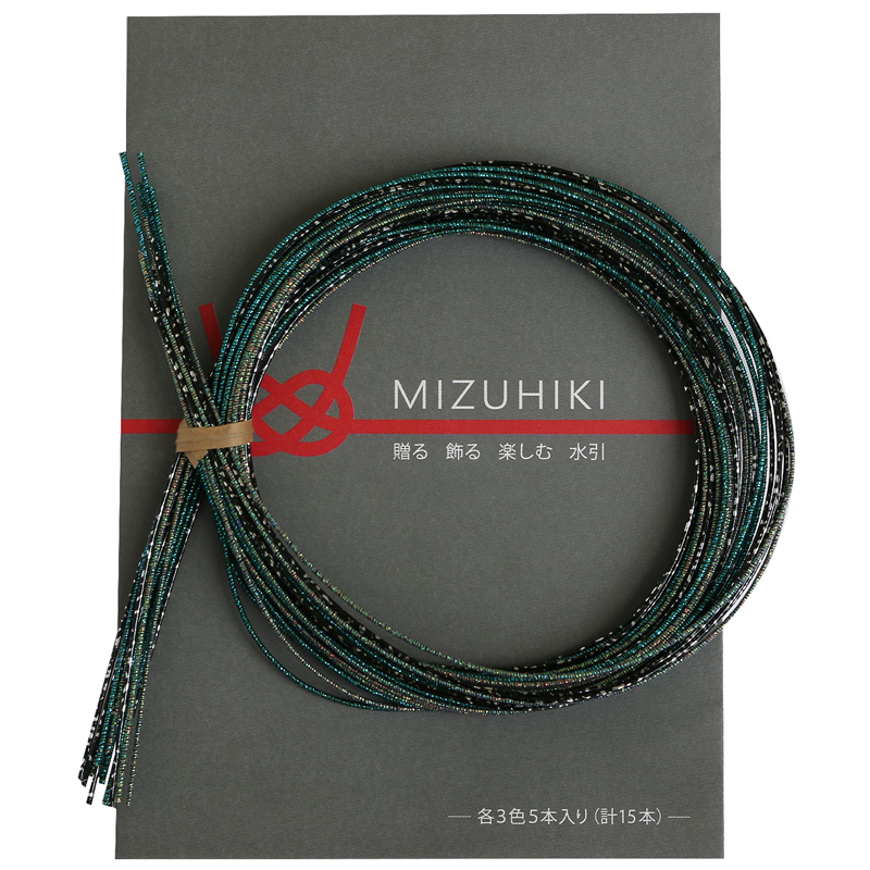 piece MIZUHIKI 水引アソートセット リーフレット付 3色各5本入 螺鈿 PHC-100-11 1袋(ご注文単位1袋)【直送品】