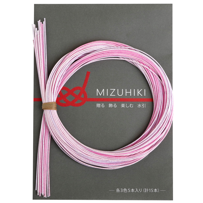 piece MIZUHIKI 水引アソートセット リーフレット付 3色各5本入 キャンディ PHC-100-22 1袋（ご注文単位1袋）【直送品】