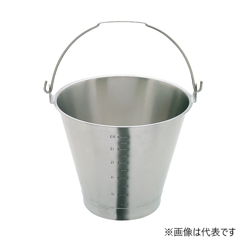 スギコ産業 18-8 目盛付バケツ ベース付 12L SA0730-SH-549-13WBM 1個（ご注文単位1個）【直送品】