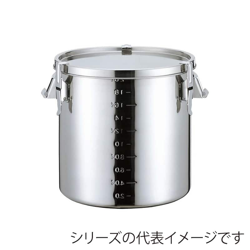 スギコ産業 18-8密閉容器 ストレート目盛付 11L SA0517-BH-424 1個（ご注文単位1個）【直送品】