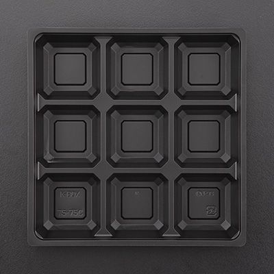 ケーピープラテック 紙製弁当容器 K-BOX 中仕切 75-75C 黒 50枚/袋（ご注文単位12袋）【直送品】