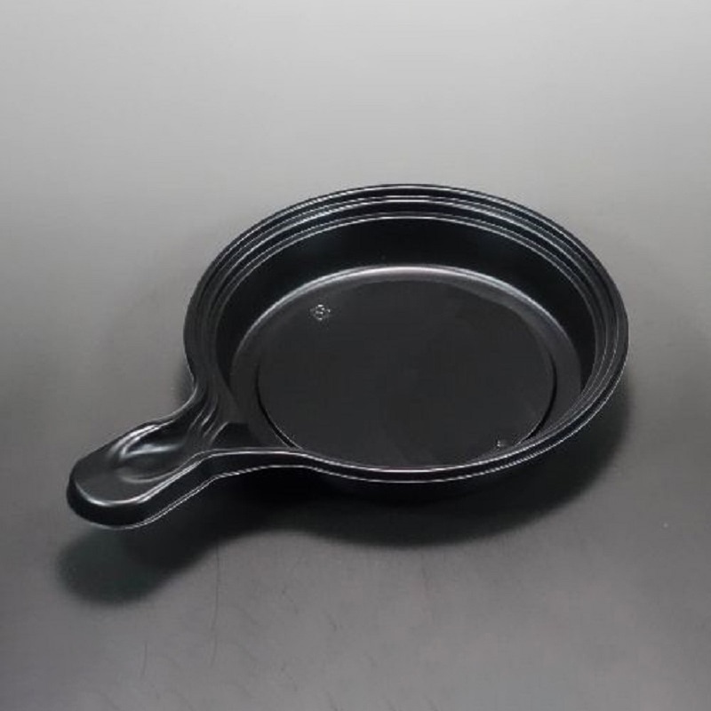エースパック テイクアウト容器 スキレット 本体 中 黒 50枚/袋(ご注文単位8袋)【直送品】