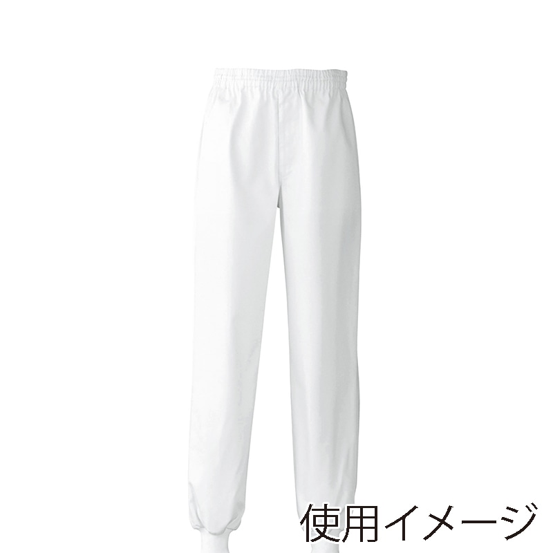セブンユニフォーム パンツ 総ゴム・紐入 男性用 LL ホワイト AL0406-0 1枚(ご注文単位1枚)【直送品】