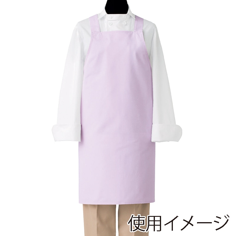 セブンユニフォーム 制菌胸当エプロン 男女兼用 L ライトパープル CT2378-7 1枚(ご注文単位1枚)【直送品】