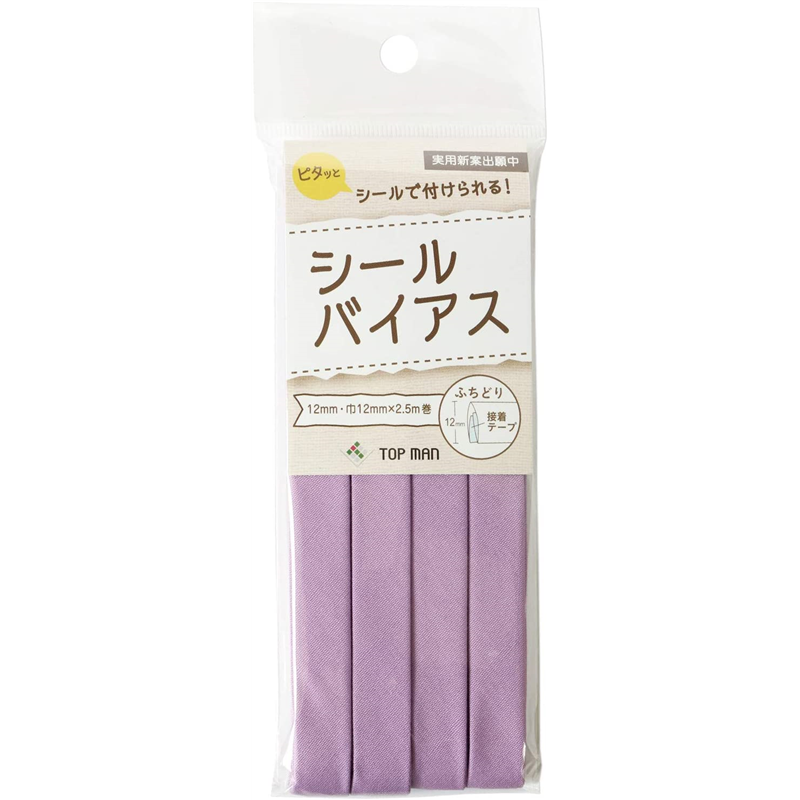 トップマン工業 シールバイアステープ バイオレット 巾12mm×2.5m巻 TM008-14 1枚(ご注文単位1枚)【直送品】