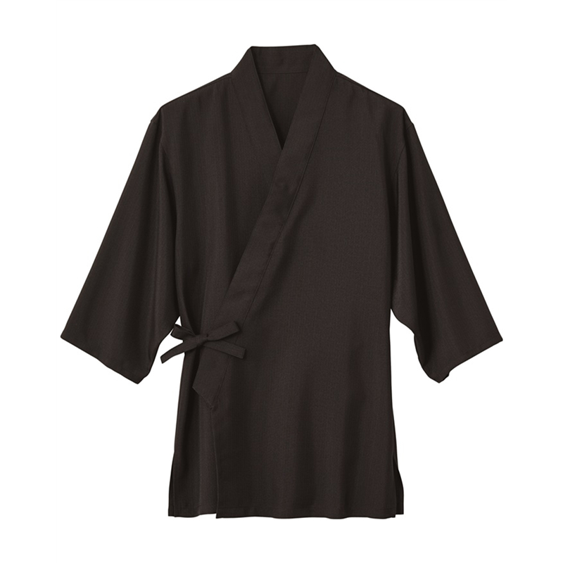 サーヴォ 男女兼用 作務衣 上衣 L 炭黒 SBLU-1702-B9 1枚(ご注文単位1枚)【直送品】