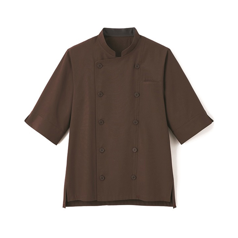 サーヴォ 男女兼用 ショップコート 七分袖 L 茶 SJAU-1813-C3 1枚（ご注文単位1枚）【直送品】