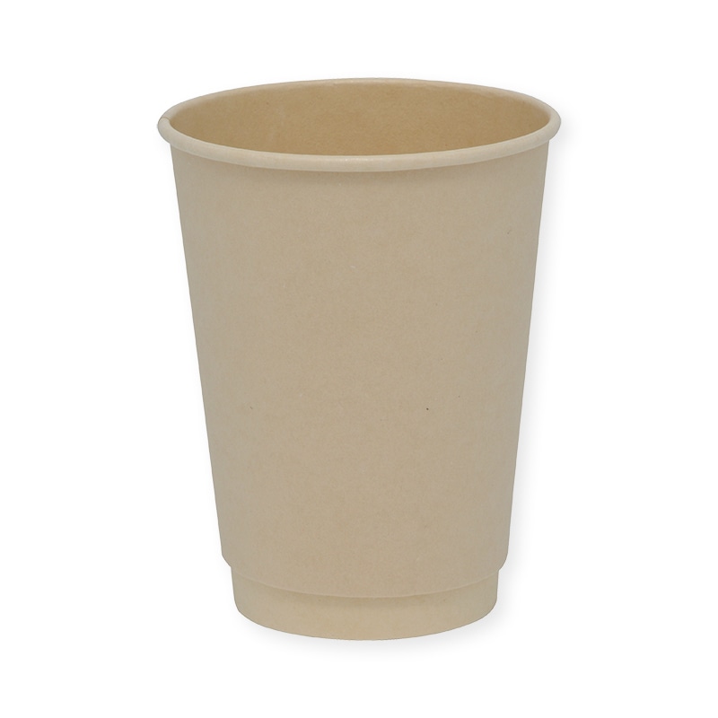 紙コップ バガス二重断熱カップ PLAコート 12オンス(360ml) 90mm口径 25個/袋