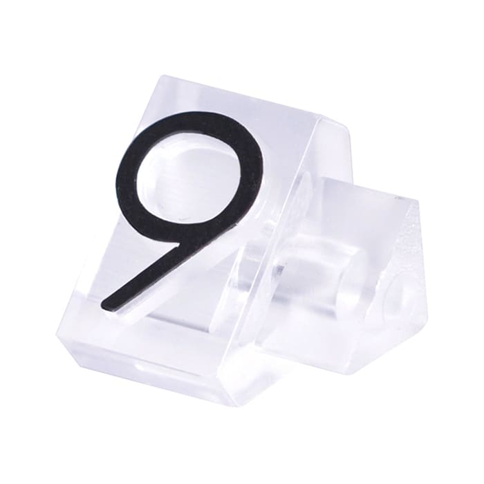 友屋 ニュープライスキューブ 補充用単品 L用 透明／黒文字 「9」 20粒 07105CL9 1袋（ご注文単位2袋）【直送品】